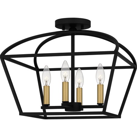 Quoizel Concho Bay Semi Flush 4 Lights Matte Black COB1716MBK